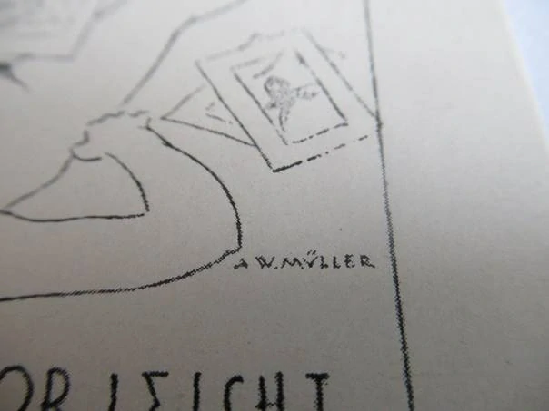 Exlibris – Doctor Leicht – A. V. Müller – Německo / Rakousko – původní zinkografické klišé – 9×8 cm