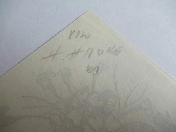 Exlibris – K. Henneberg – Hans Hauke – Rakousko, 1961 – původní linoryt (X3) – 8,5×7 cm