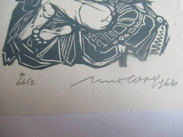 Exlibris – S. G. Ivenskij – R. Wolf – Německo / Sovětský svaz, 1966 – původní dřevoryt (X2) – 14×11 cm