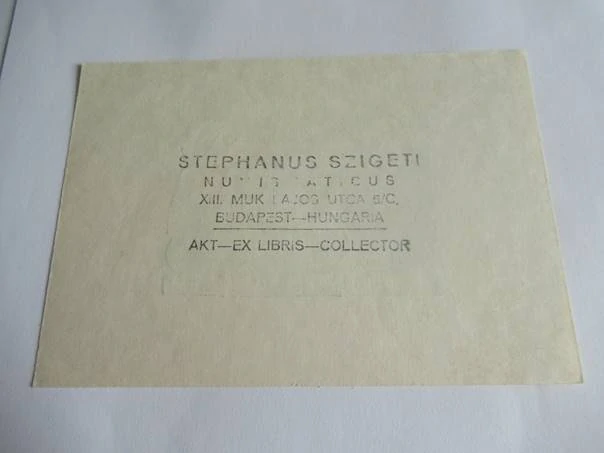 Původní sběratelská novoročenka Stephanus Szigeti Numismaticus 1970 – motiv Královna Dunaje, dřevoryt X2 (15 × 10,5 cm)