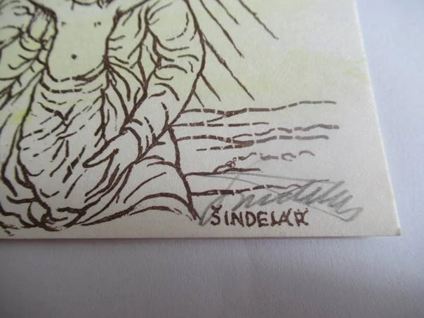 Sběratelská PF 1988 – autor: Lumír Šindelář – motiv Madona s Ježíškem, barevný dřevoryt X2 (10,5 × 10,5 cm)