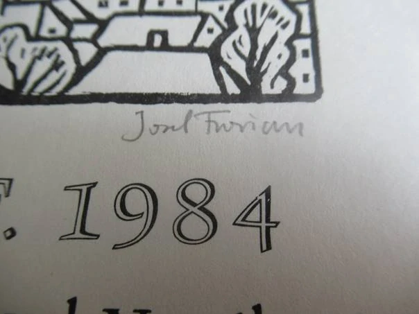 Sběratelská PF 1984 – autor: Josef Florian – motiv pohled na Telč, text František Kožík, dřevoryt X2 (15 × 10,5 cm)