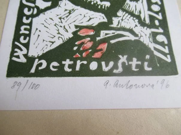 Sběratelská PF 1977 – motiv Václav Hollar, barevný dřevoryt X2 (21 × 14,5 cm)