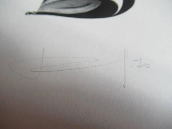 Volná grafika s motivem heraldické karty s královnou a ptákem, autor Kalašnikov, originální tisk z roku 1970, vlastnoruční autorská signatura a datace, rozměr 22 × 16 cm