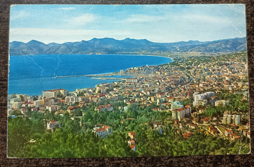 Cannes 1965 – Pohlednice s originálními podpisy českých herců Menšík, Brodský aj.