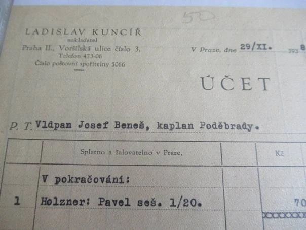 Praha - Ladislav Kuncíř - nakladatel  - 1938