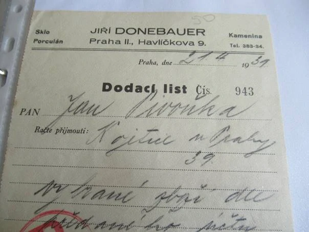 Praha - Jiří Donebauer - Sklo, porcelán, kamenina - 1939 - 