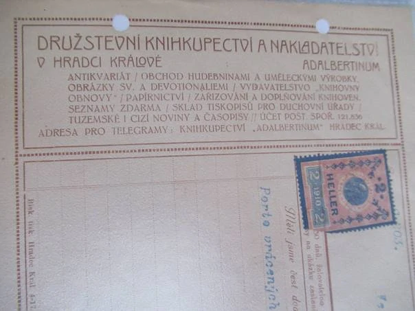 Hradec Králové - Adalbertinum - Družstevní knihkupectví a nakladatelství - 1917