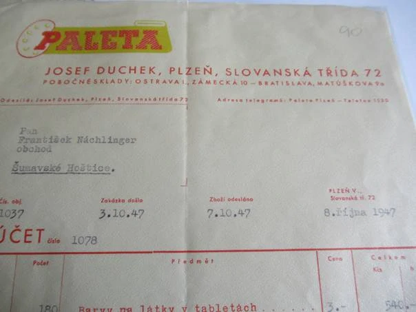 Plzeň - Paleta - 1947