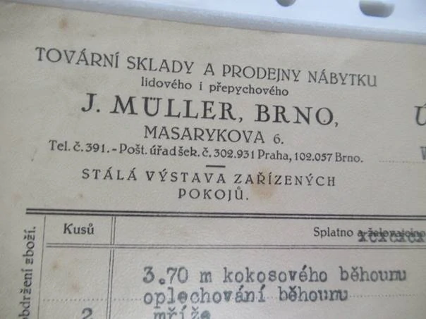 Brno - J. Müller - Tovární sklady a prodejny nábytku - 1935