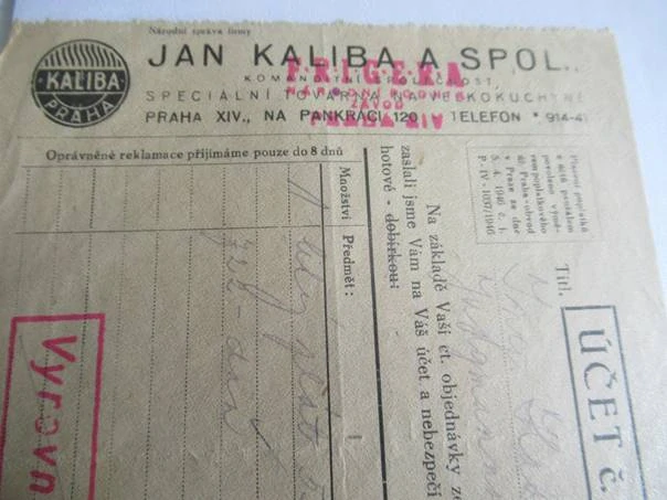 Praha - Jan Kaliba - Speciální továrna na velkokuchyně - 1949