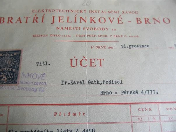 Brno - Bratří Jelínkové - Elektrotechnický instalační závod - 1935