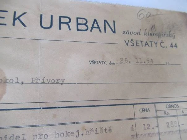 Všetaty - František Urban - Závod klempířský - 1954