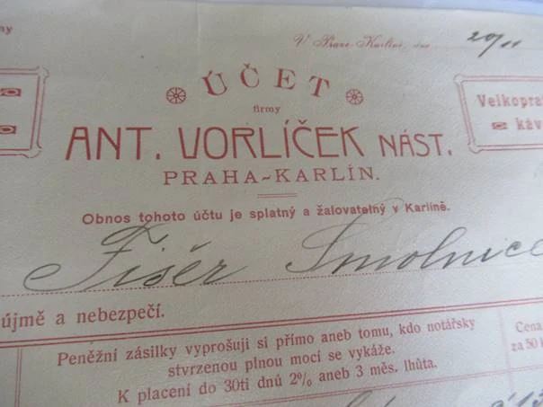Praha - Ant. Vorlíček - Přímý dovoz kávy, koření a čaje - 1905