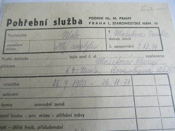 Praha - Pohřební služba - 1971