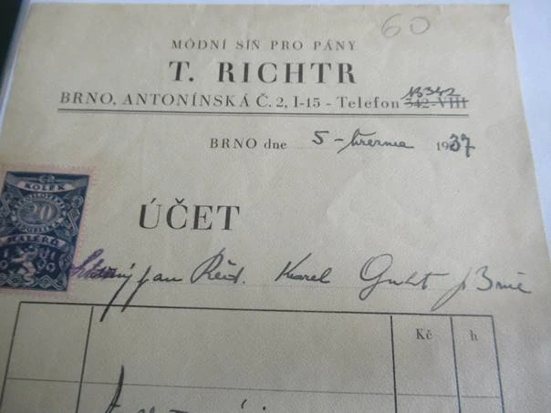 Brno - T. Richtr - Modní síň pro pány - 1937