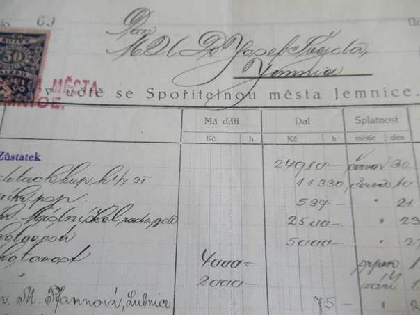 Jemnice - Účtárna Spořitelny - 1931