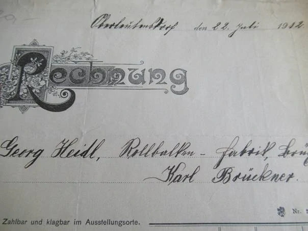 Starý účet - 1912