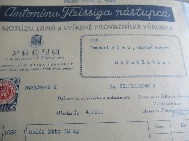 Praha - Antonín Fleissiga - Motuzy, laná a veškeré provaznické výrobky - 1940