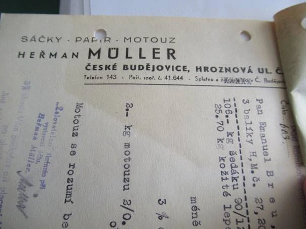 České Budějovice - Heřman Müller - Továrna na sáčky - 1940