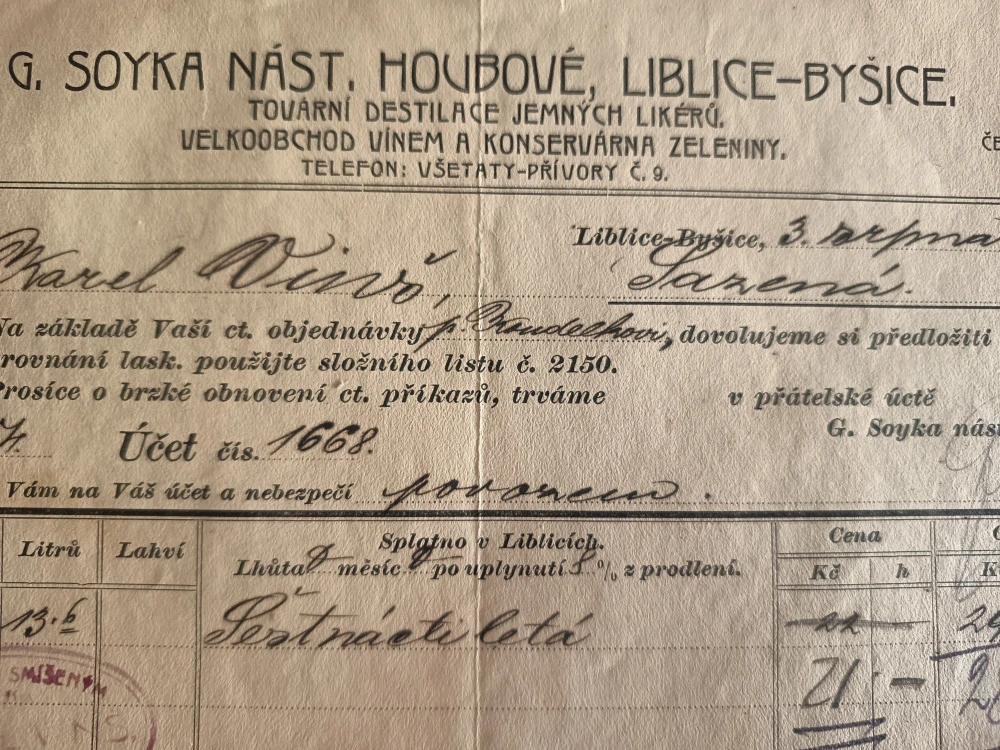LIBLICE - BYŠICE OKRES MĚLNÍK - ÚČET