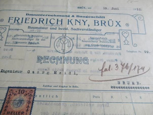 Brüx - Friedrich Kny - Stavební firma - 1912