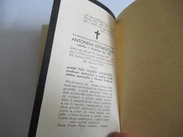 Zbožná upomínka - Antonín Doskočil, Hnátnice