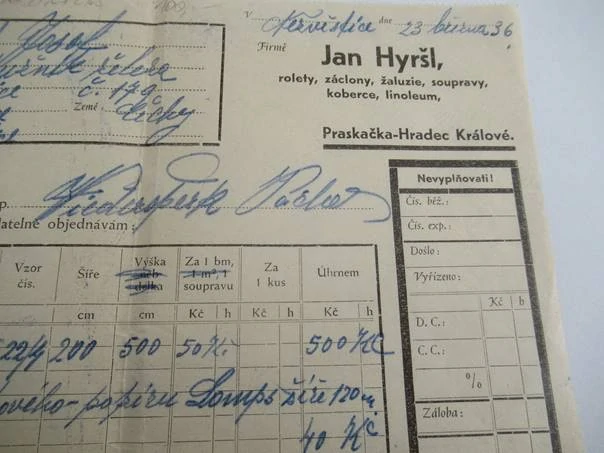 Hradec Králové- - Jan Hyršl - rolety, žaluzie, soupravy, koberce, linoleum - objednávka