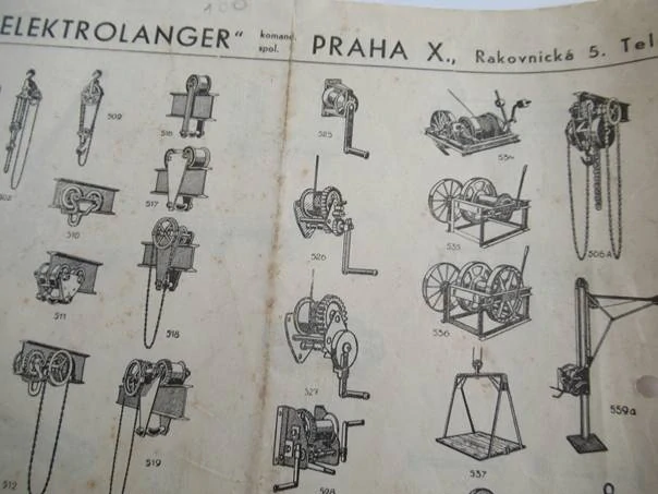 Praha - Elektrokolanger - strojírna - dvojlist produktů