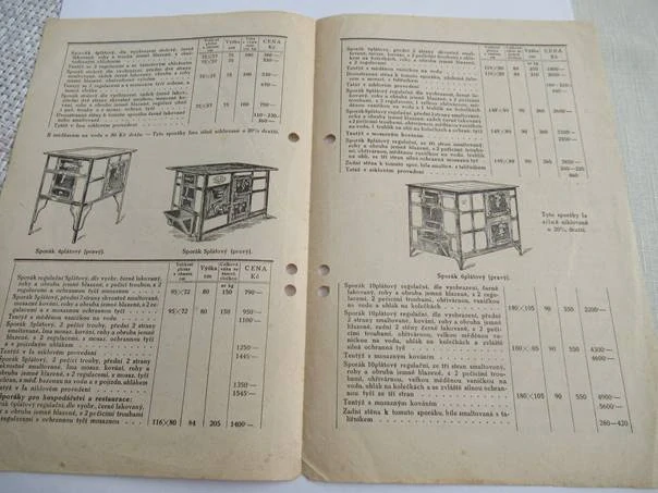 Praha - Bráník - Josef Čedík - Speciálně tovární výroba regulačních sporáků a kamen - Ceník kamen 