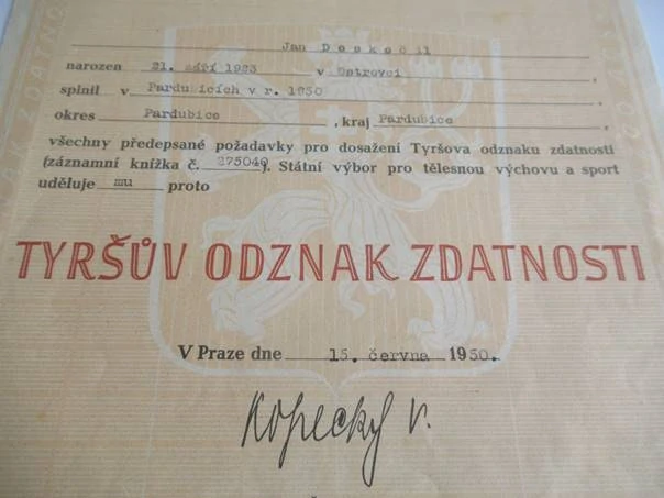 Praha - Tyršův odznak zdatnosti - 1950