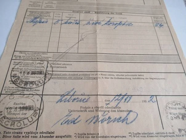 Měcholupy, okres Louny - Duplikát, Nákladní list pro nákladní zboží - 1932