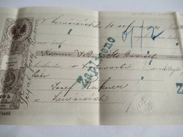 Lenešice - Směnka - 1901