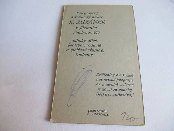 Jilemnice - Foto Zuzánek - Muž s kravatou  - cca 10,5 x 6,5 cm