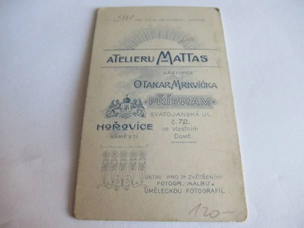 Příbram, Hořovice - Atelier Mattas - Chlapci - cca 10,5 x 6,5 cm
