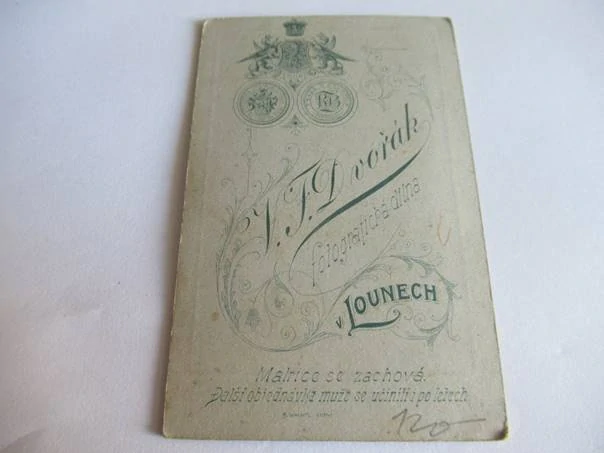 Louny - V. F. Dvořák - Žena - cca 10,5 x 6,5 cm