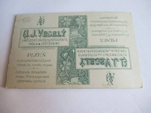 Plzeň - Fotograf A. J. Veselý - Žena s dítětem  - cca 10,5 x 6,5 cm