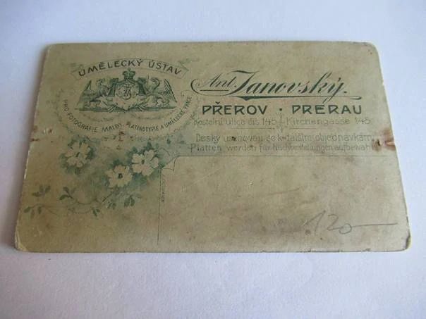 Přerov - Atelier Ant. Janovský - Muž  - cca 10,5 x 6,5 cm