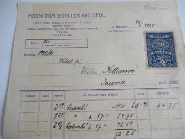 Praha - Schiller Aks. spol. - Modní dům - 1925