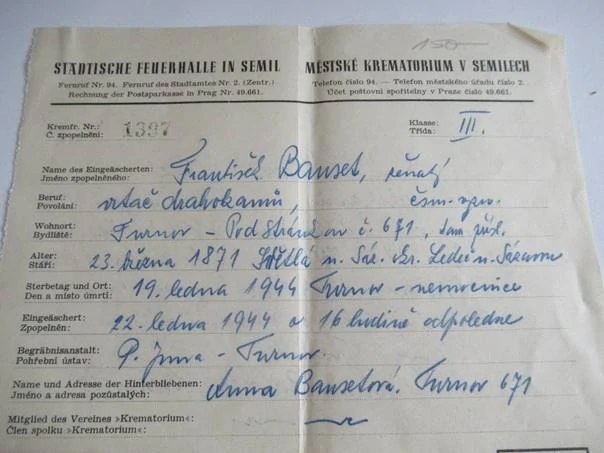 Semily - Městské krematorium - 1944