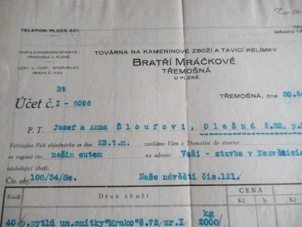 Třemošná u Plzně - Bratří Mráčkové - Továrna na kameninové zboží a tavicí kelímky - 1934