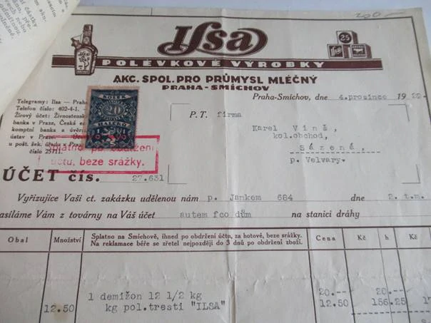Praha-Smíchov -  Ilsa - Akciová společnost pro průmysl mléčný, Polévkové výrobky - 1929