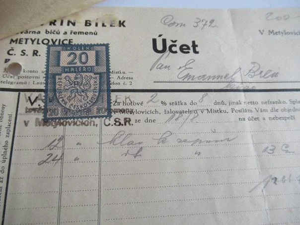 Metylovice - Vavřín Bílek - Továrna na kožené zboží - 1939