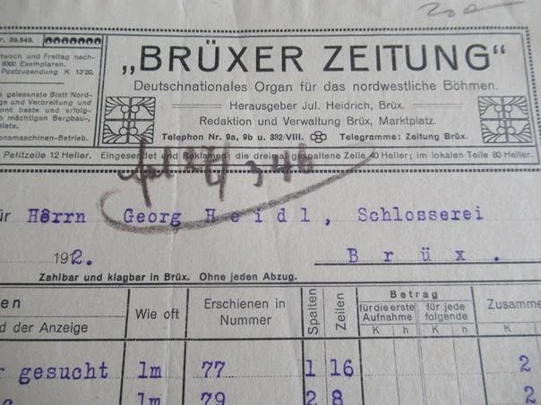 Most - Jul. Heidrich - Redaktor novin - 1912