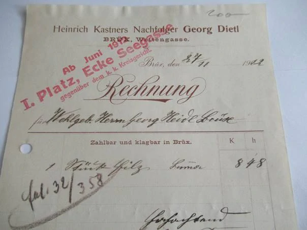 Most - Heinrich Kastners nástupce Georg Dietl - 1912