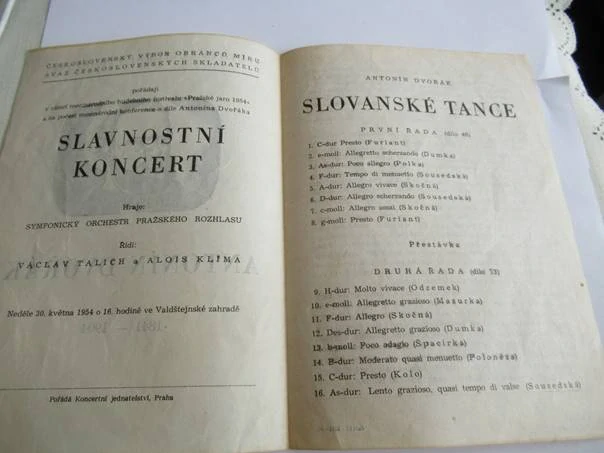 Praha - Valdštejnská zahrada - Program - 1954