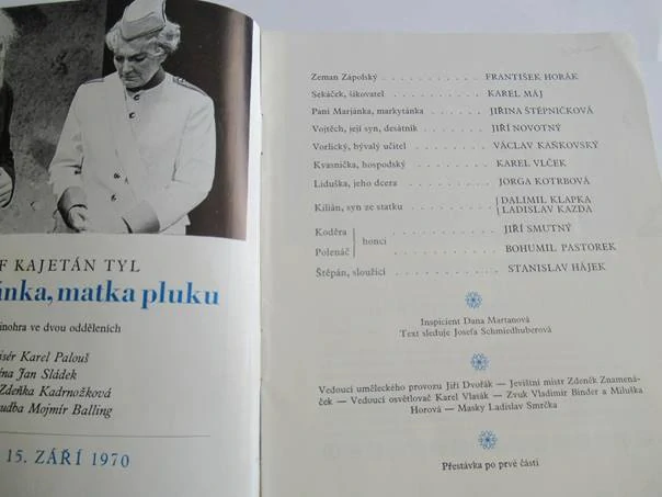 Praha - Divadlo Zdeňka Nejedlého - Program - 1970