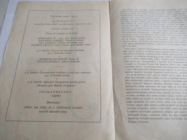 Praha - Pražské jaro - Program - 1955
