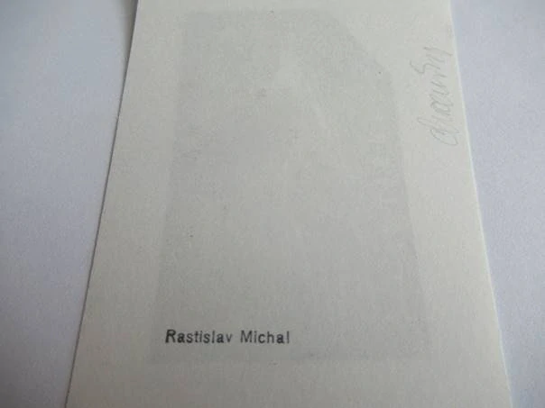 Originální signované exlibris 11,5 x 6 cm – J. Ch. – Rastislav Michal