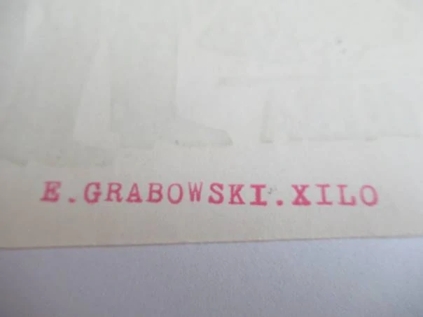 Originální signovaný exlibris 13 x 10,5 cm – Motiv míru a rodiny – Edward Grabowski